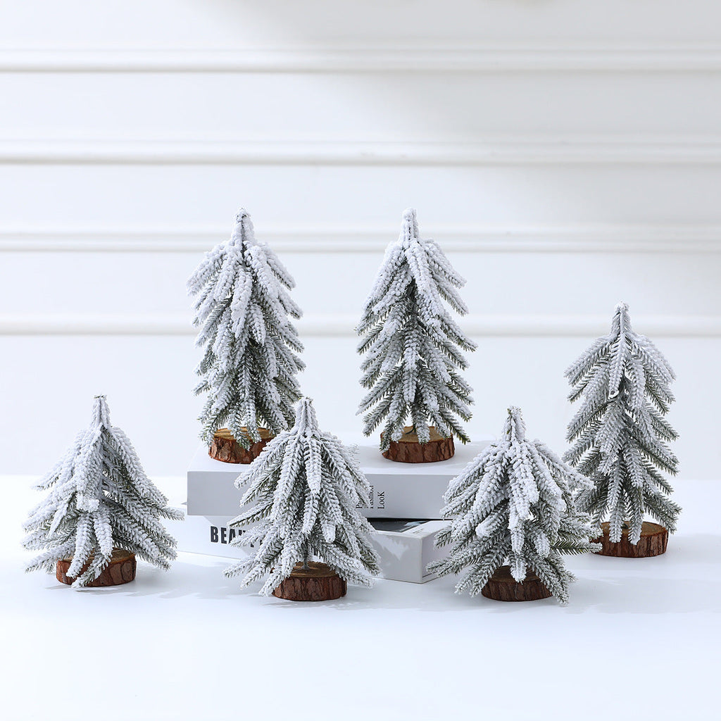 Illuminated Mini Frosted Christmas Tree Decoration Yeouu