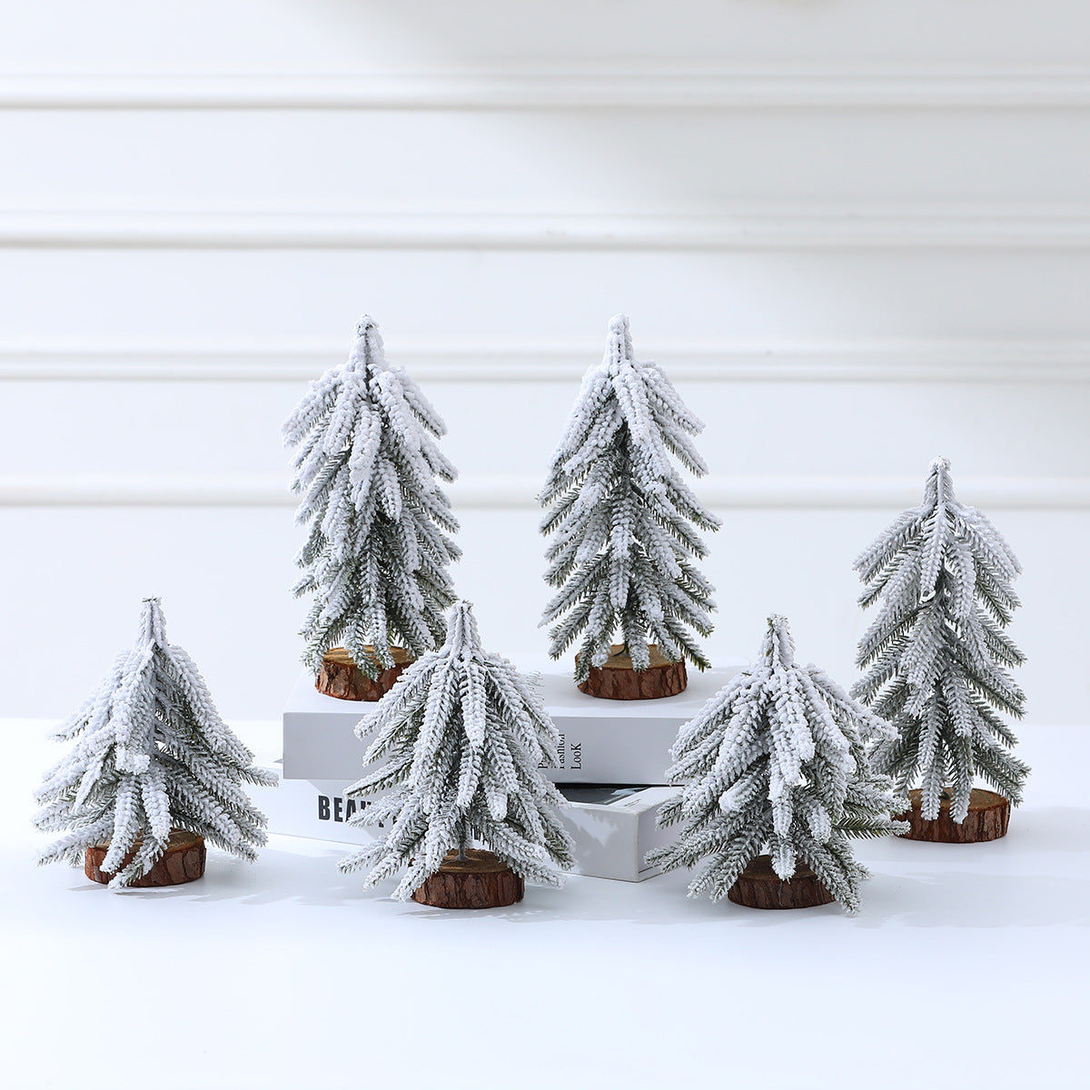 Illuminated Mini Frosted Christmas Tree Decoration Yeouu
