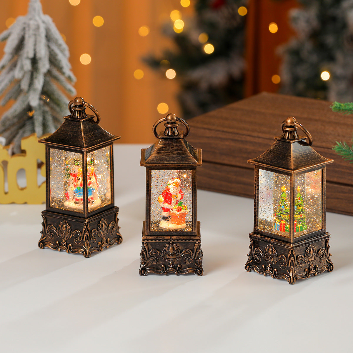 Illuminated Miniature Christmas Lantern Yeouu