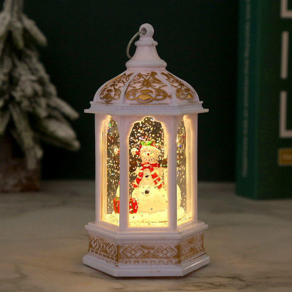Nostalgic Christmas lantern with moving Santa Claus Yeouu