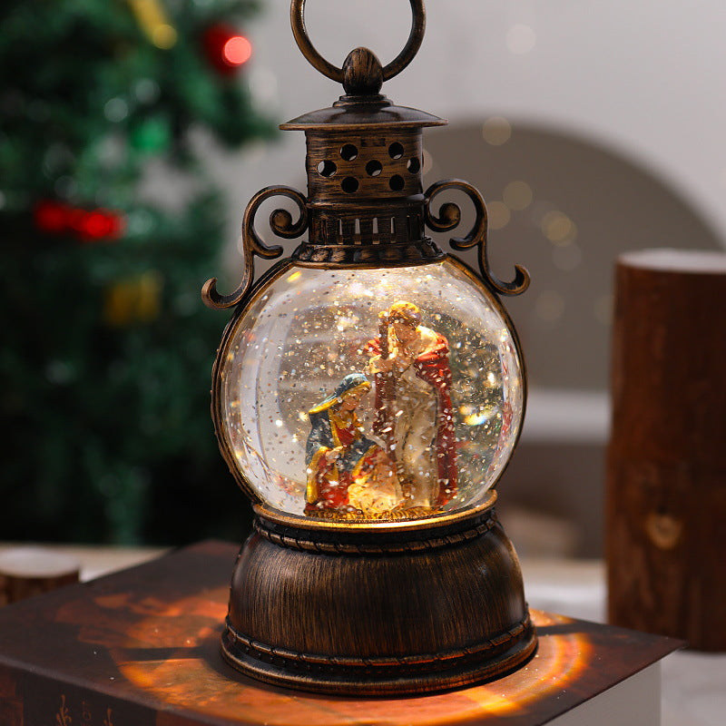 Nostalgic Christmas lantern with snow globe Yeouu
