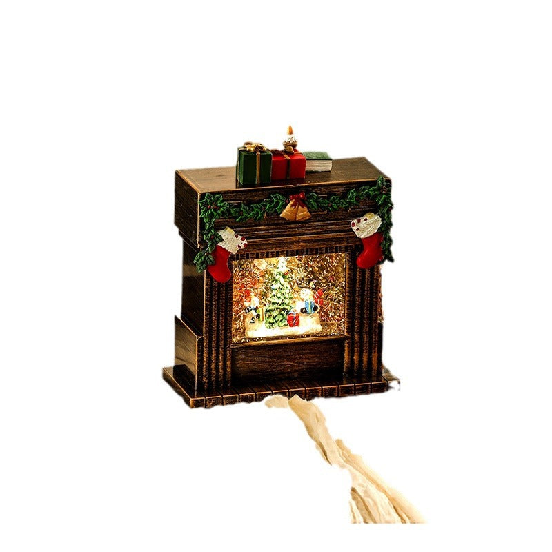 Decorative Christmas Romance Fireplace Figure Yeouu