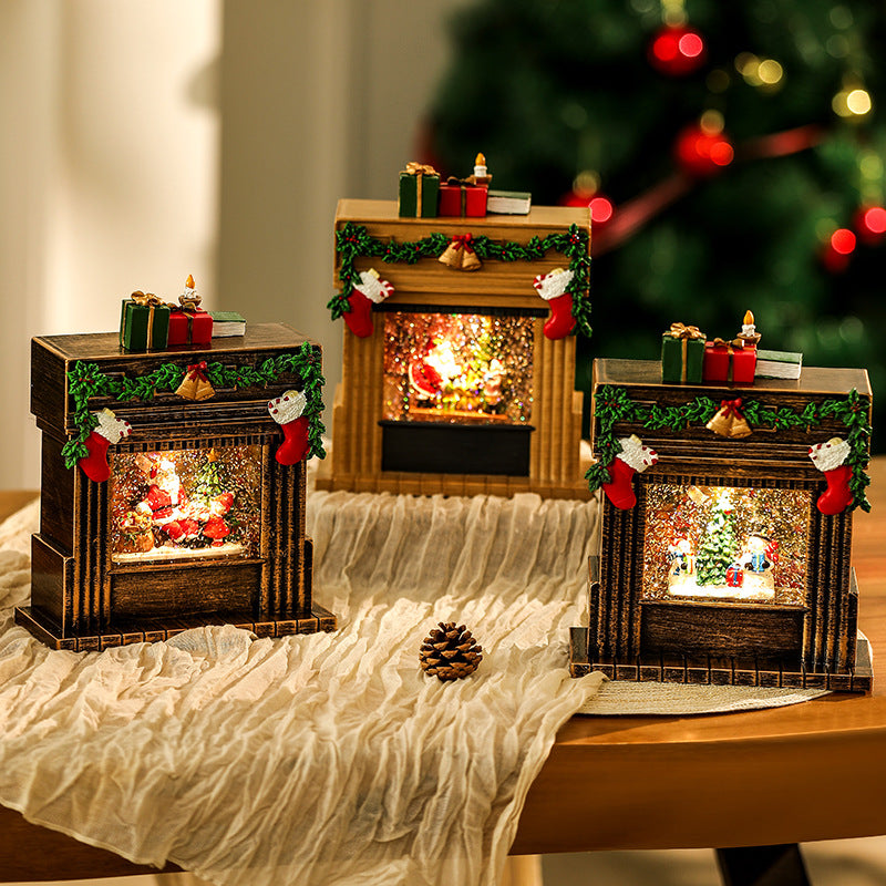 Decorative Christmas Romance Fireplace Figure Yeouu