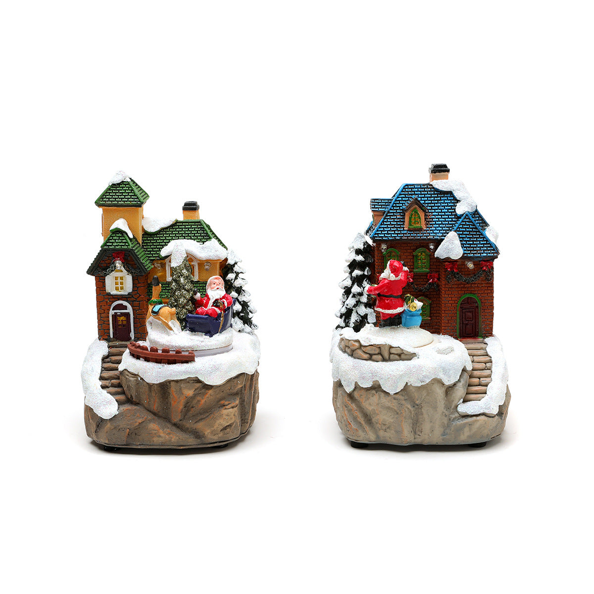 LED Illuminated Christmas Village House Decoration Yeouu