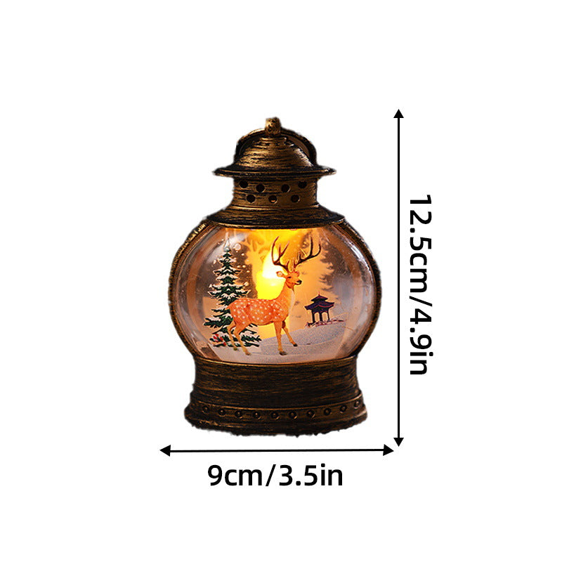 Decorative Christmas lantern with festive Santa motif Yeouu