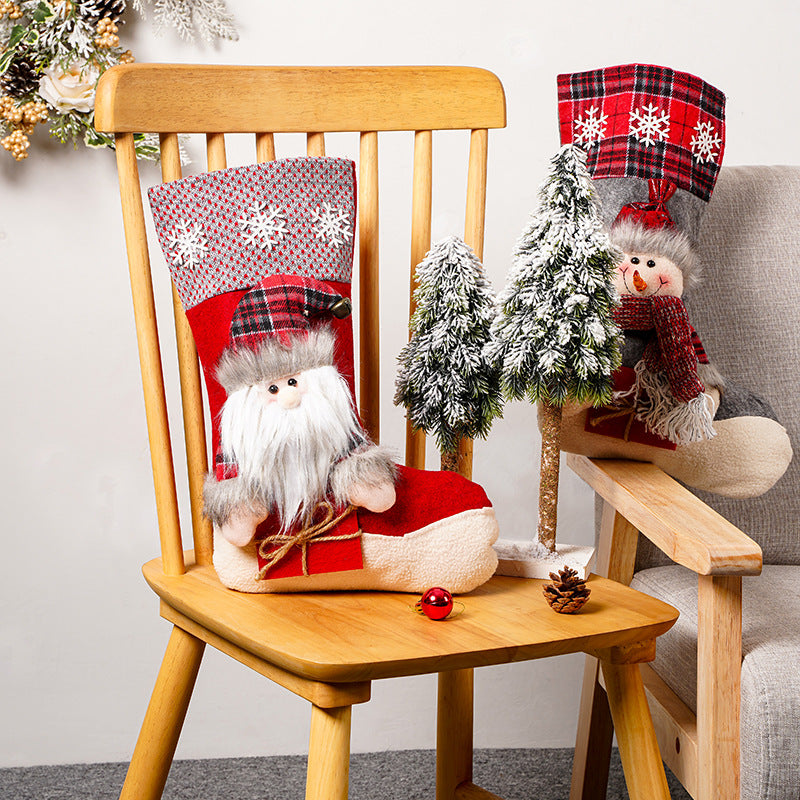 Festive Christmas stocking with reindeer motif Yeouu