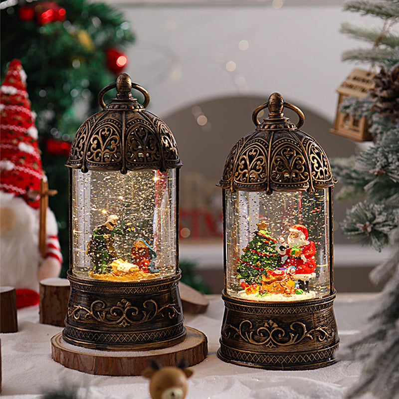 Elegant Christmas lantern with snow globe Yeouu