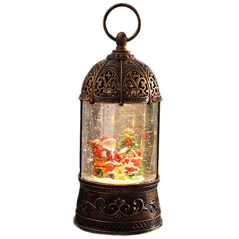 Elegant Christmas lantern with snow globe Yeouu