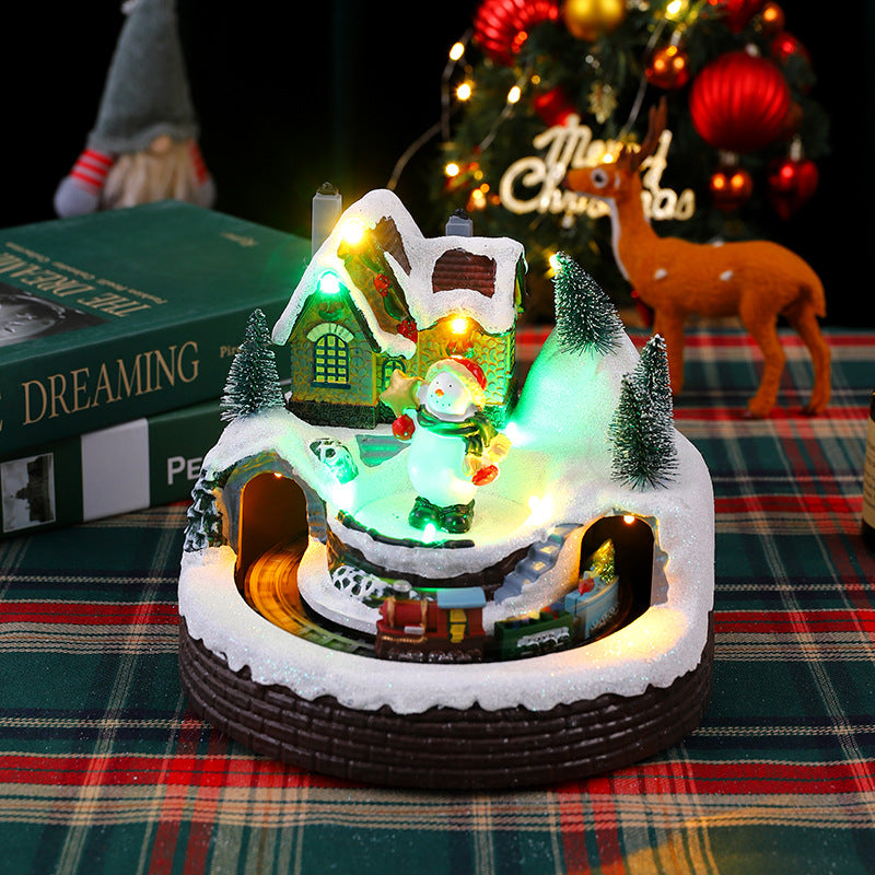 Illuminated Christmas village figure Yeouu