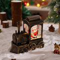 Nostalgic Christmas Train Lantern with Moving Santa Yeouu