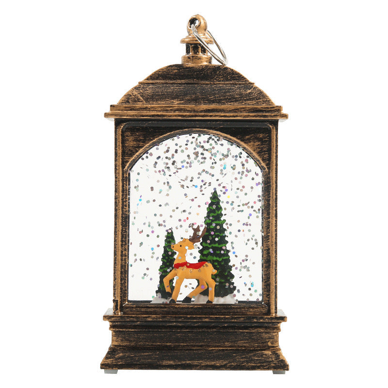 Nostalgic Snowman Lantern with Glitter Effects Yeouu