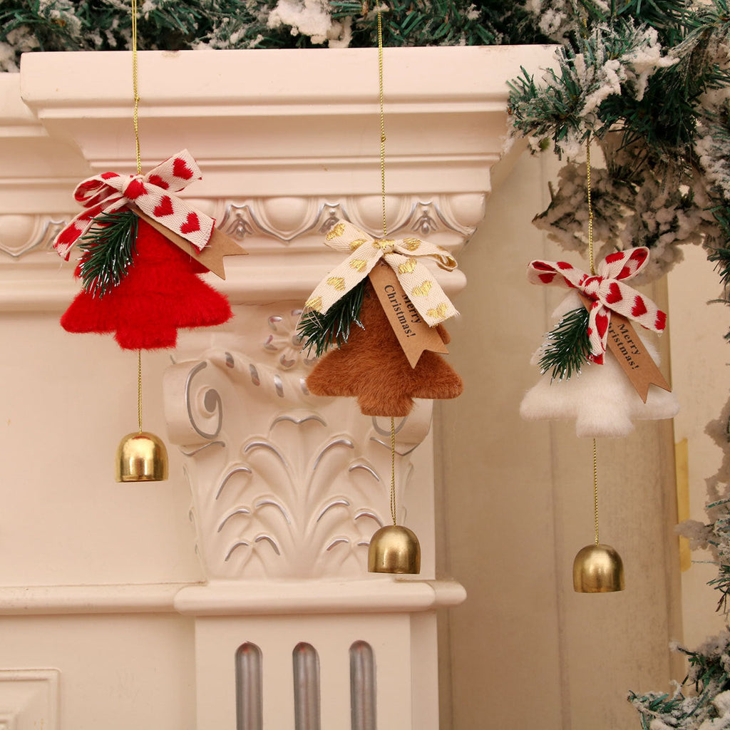 Festive Christmas Tree Ornament with Bell Yeouu