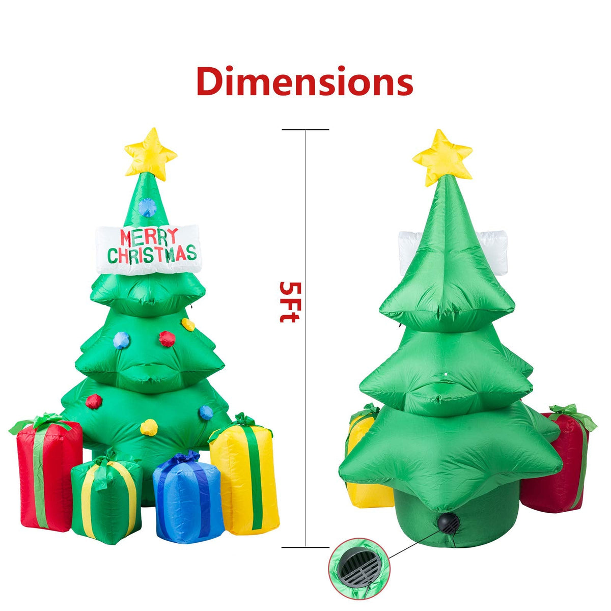Inflatable Christmas tree with gifts