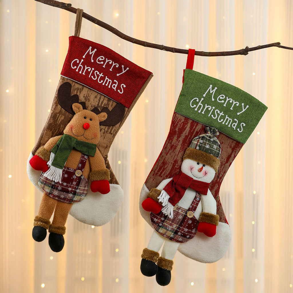 Plush Reindeer Christmas Stocking Yeouu