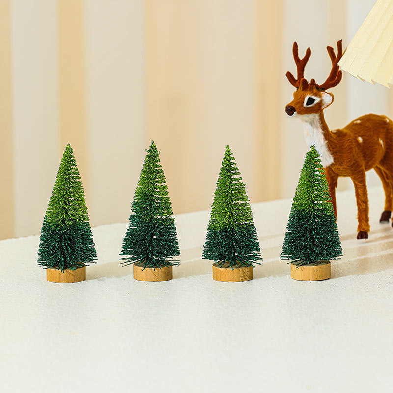 Decorative Miniature Christmas Tree Figurines Yeouu