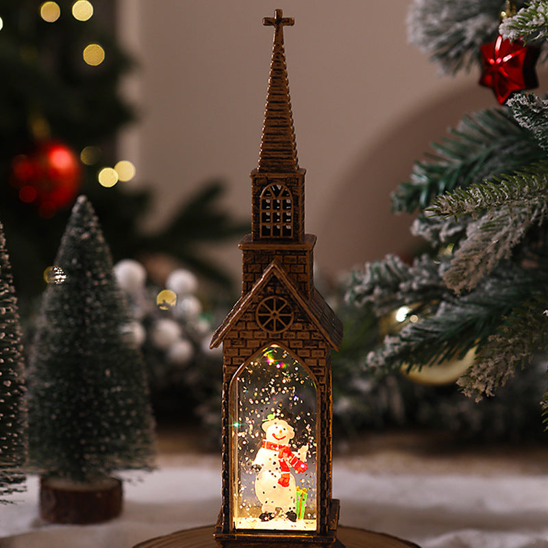 Illuminated Christmas Church Decoration Yeouu