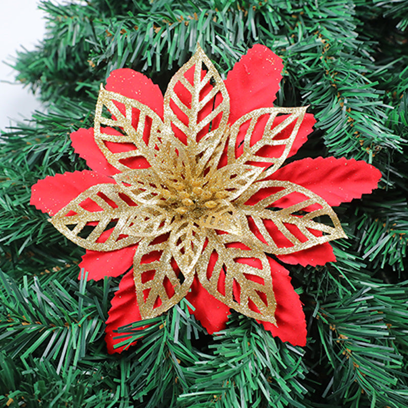 Glittering Floral Christmas Tree Ornament Yeouu
