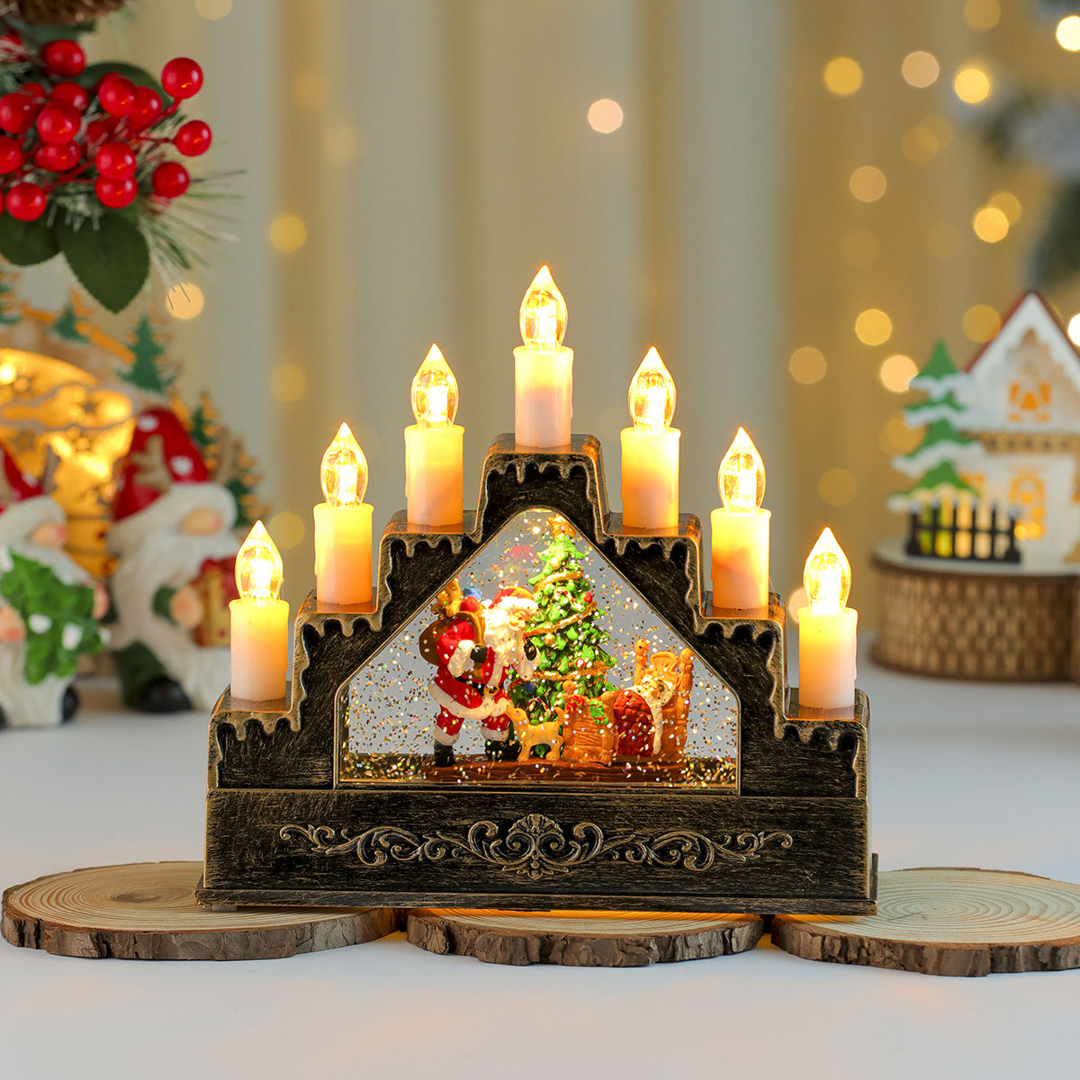 LED Illuminated Christmas Scene Decoration Yeouu
