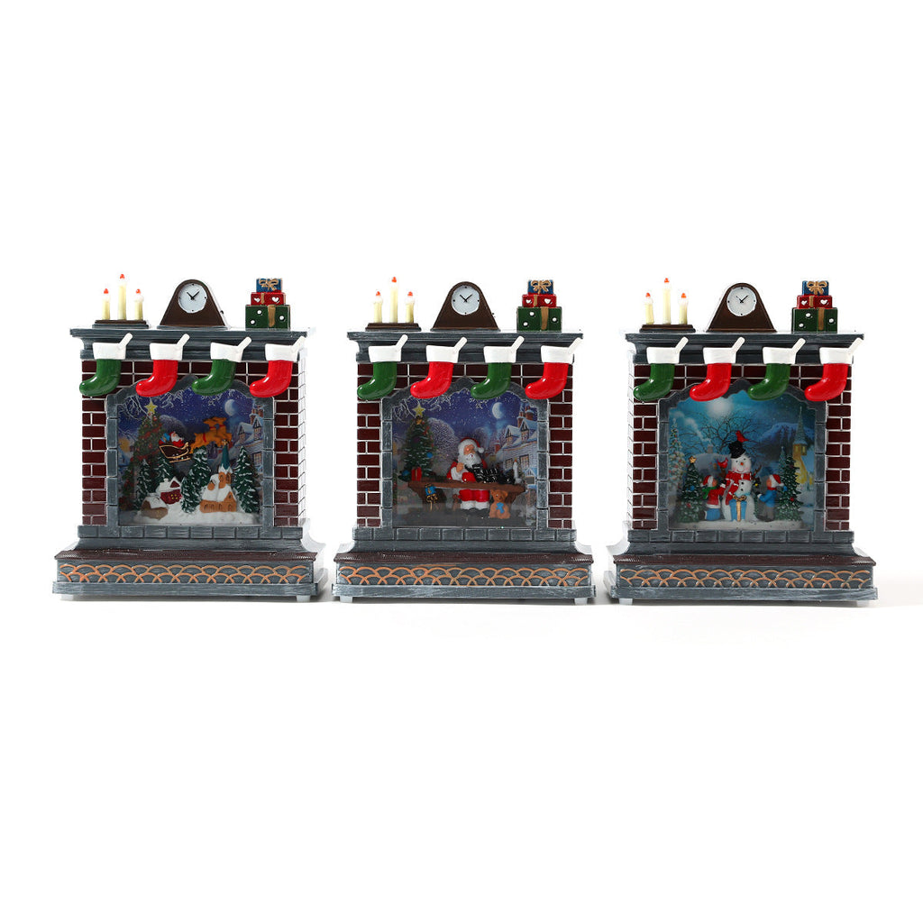 LED Illuminated Christmas Fireplace Decoration Yeouu