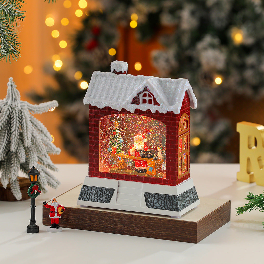Christmas Village Snow Globe Figurine Yeouu