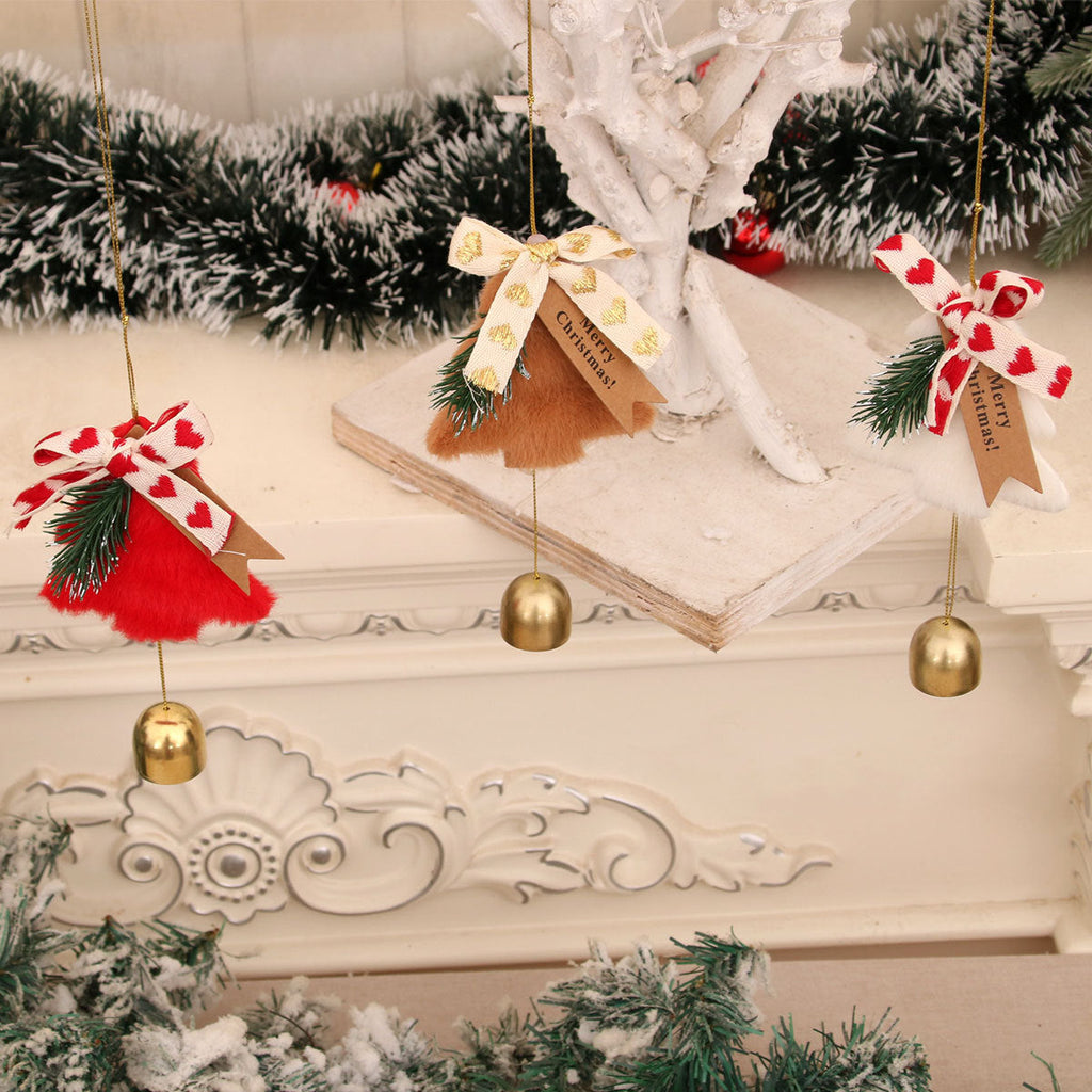Festive Christmas Tree Ornament with Bell Yeouu
