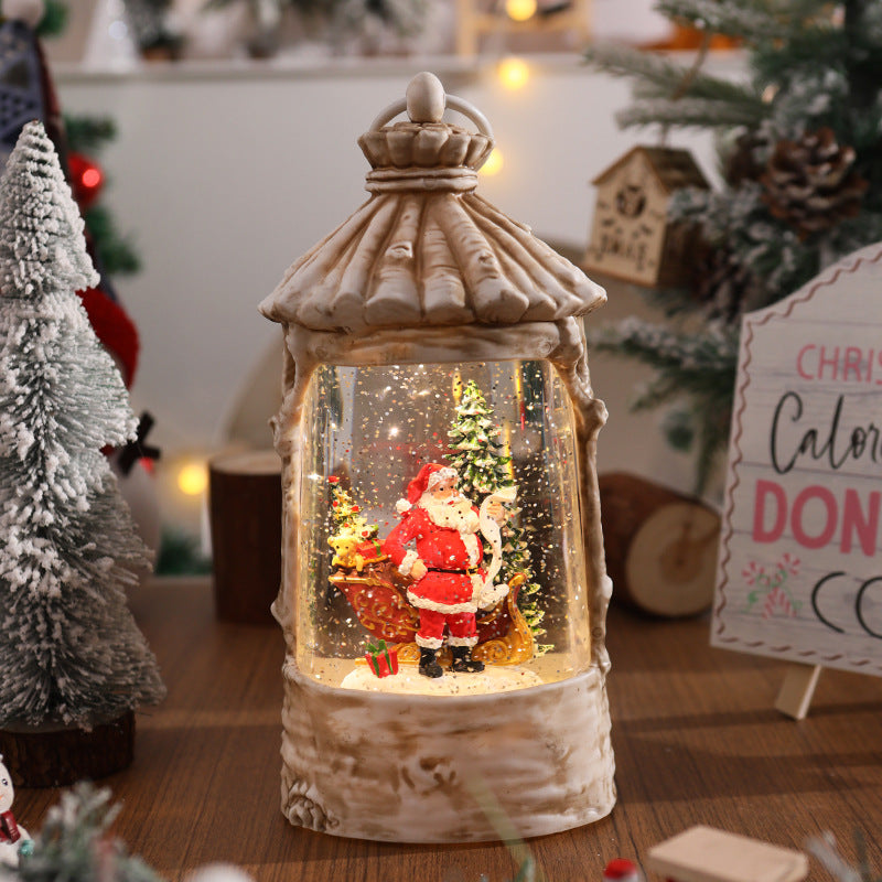Illuminated Christmas lantern with snow scenes Yeouu