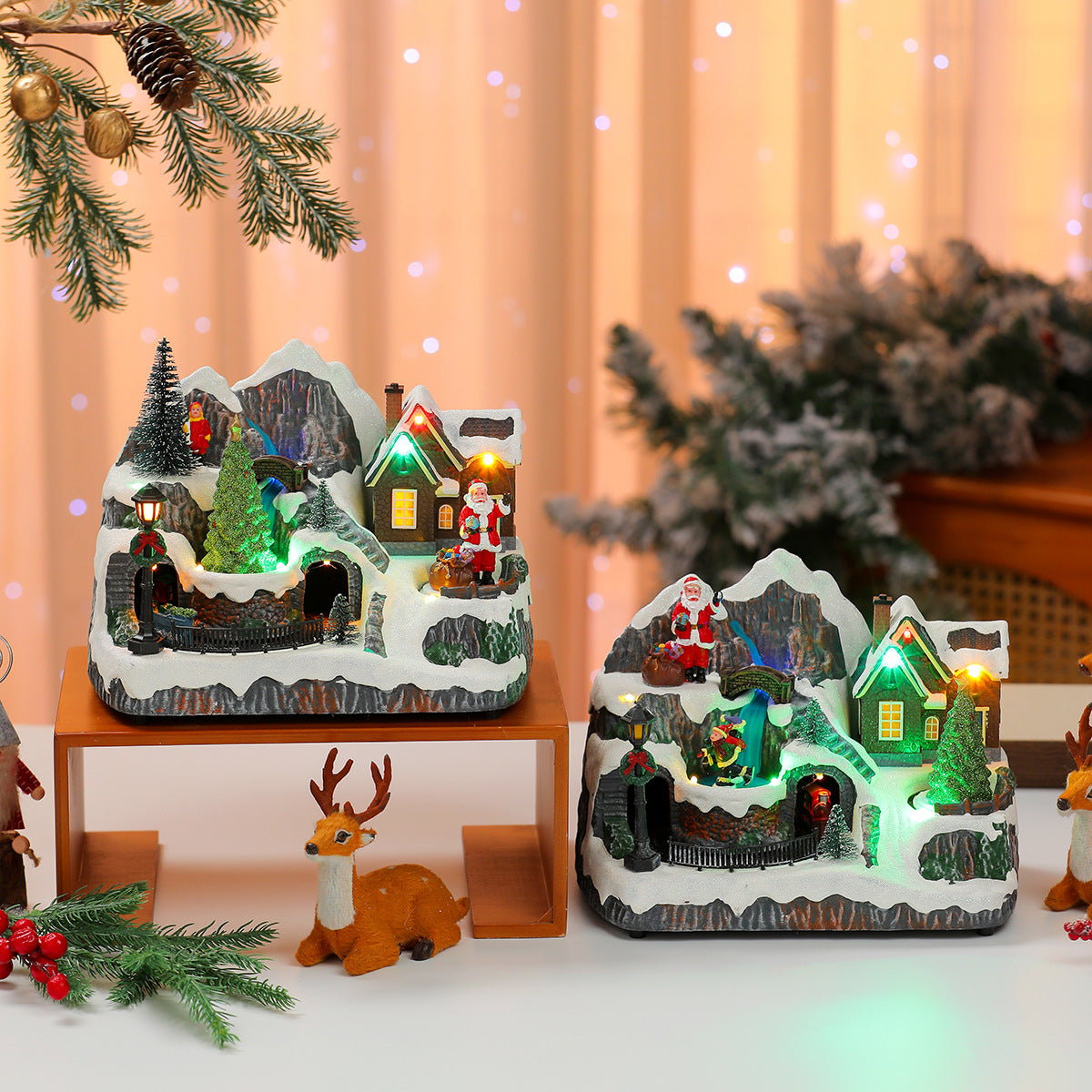 LED Illuminated Christmas Village Decoration Yeouu