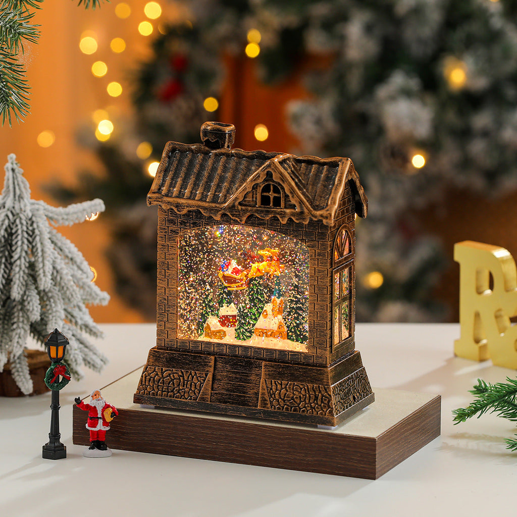 Christmas Village Snow Globe Figurine Yeouu