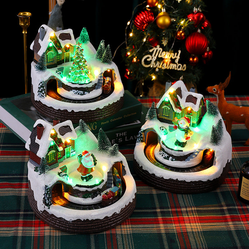 Illuminated Christmas village figure Yeouu