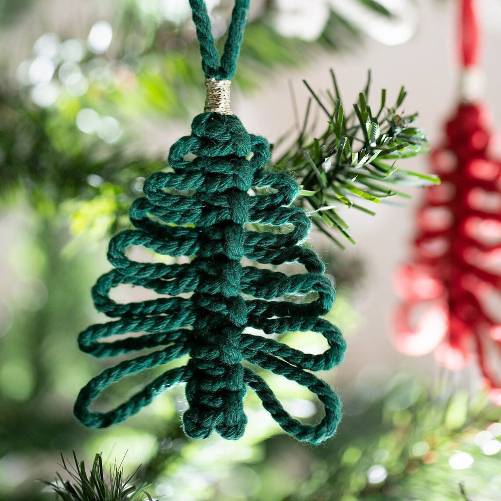 Macrame Christmas Tree Ornament Yeouu