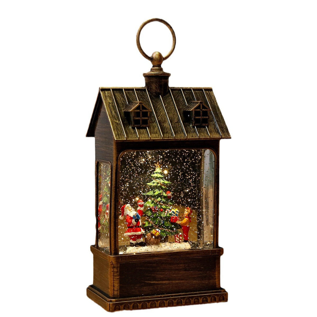 Nostalgic Christmas lantern with movable large Santa Claus Yeouu