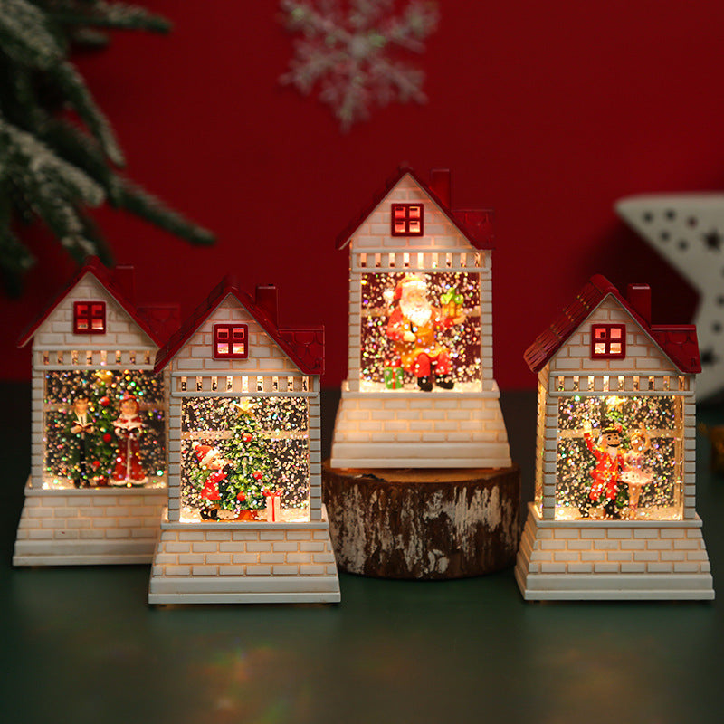Illuminated Christmas village with moving figures Yeouu