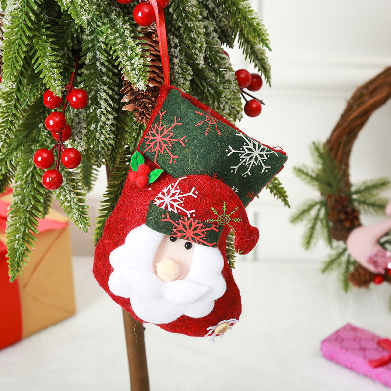 Festive Christmas stocking with reindeer motif Yeouu