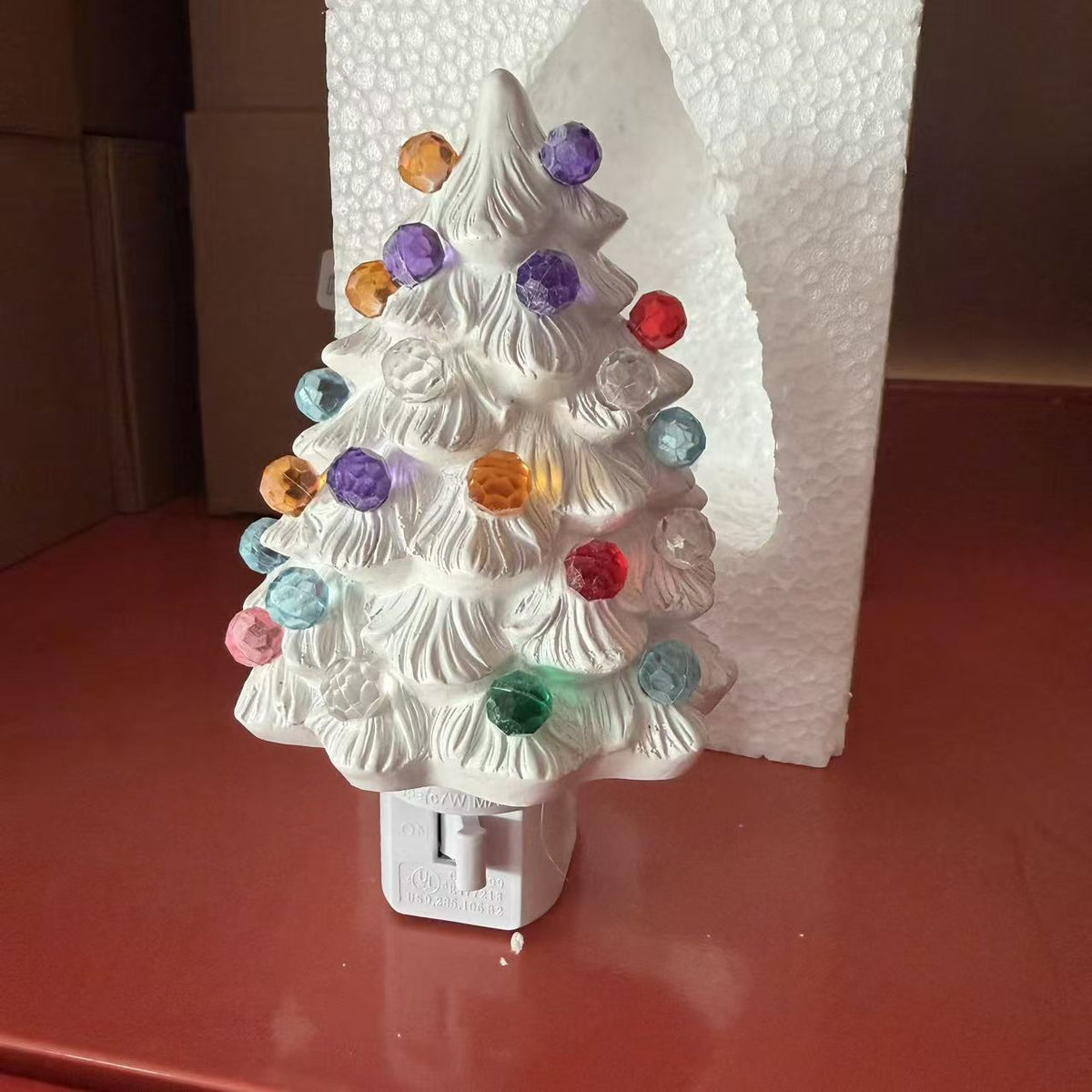 Decorative Ceramic Christmas Tree Figurine Yeouu