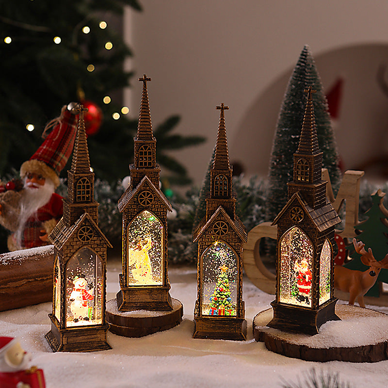 Illuminated Christmas Church Decoration Yeouu