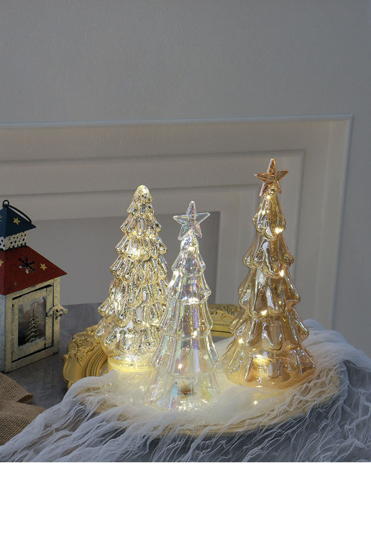 Mini Luminous Glass Christmas Tree Ornament