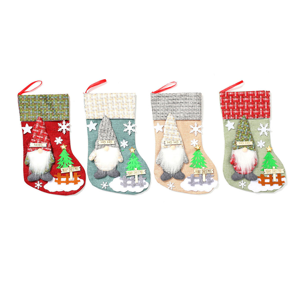 Decorative Holiday Gnome Stocking Yeouu
