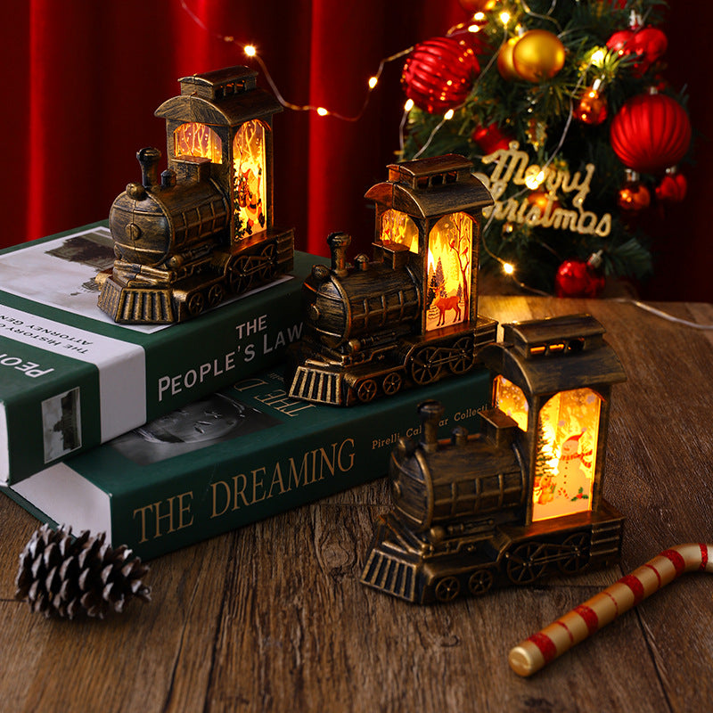 Nostalgic Christmas Train Lantern Yeouu