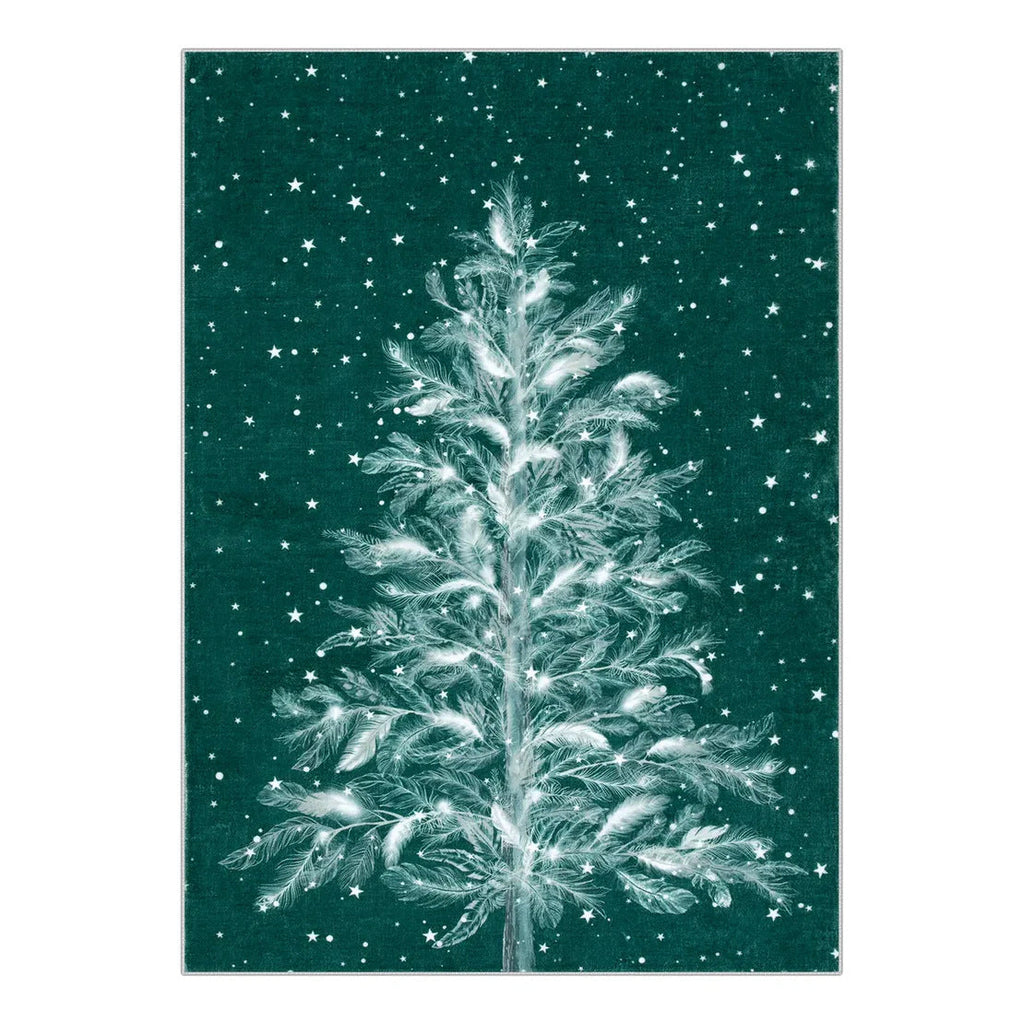 Yeouu | Christmas Rug - Crystal Velvet Living Room Bedroom Non-Slip And Stain-Resistant Rug