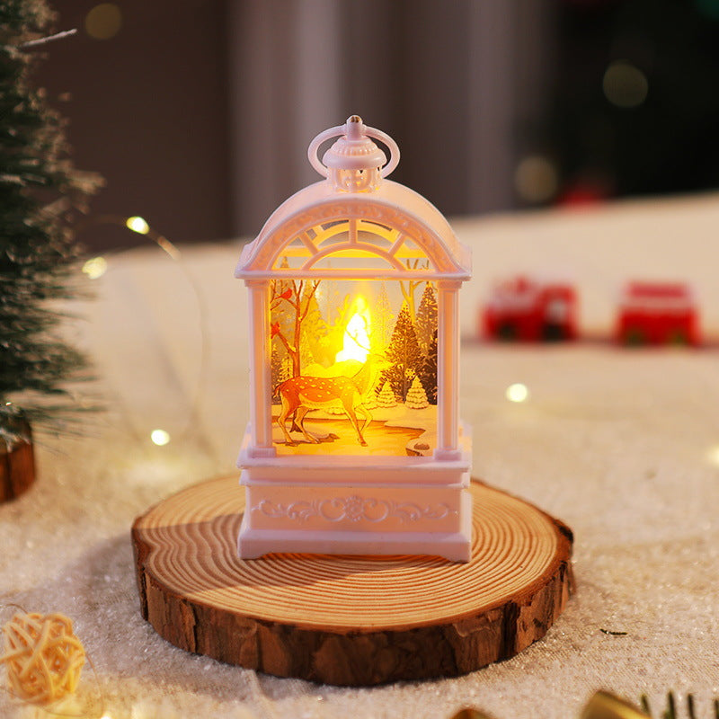 Decorative Christmas lantern with nostalgic Santa motif Yeouu