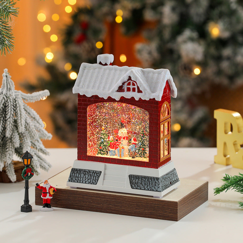 Christmas Village Snow Globe Figurine Yeouu