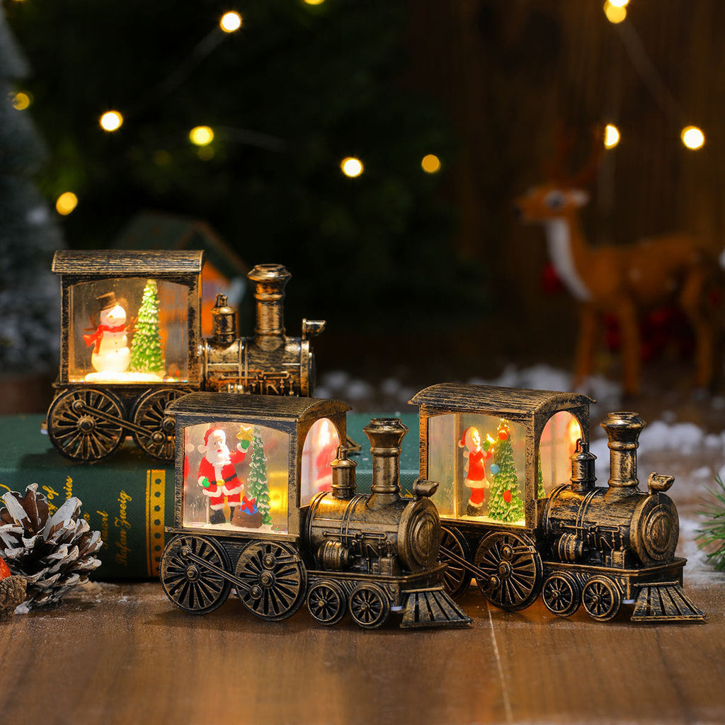Christmas-Themed LED Light-Up Train Decoration Yeouu