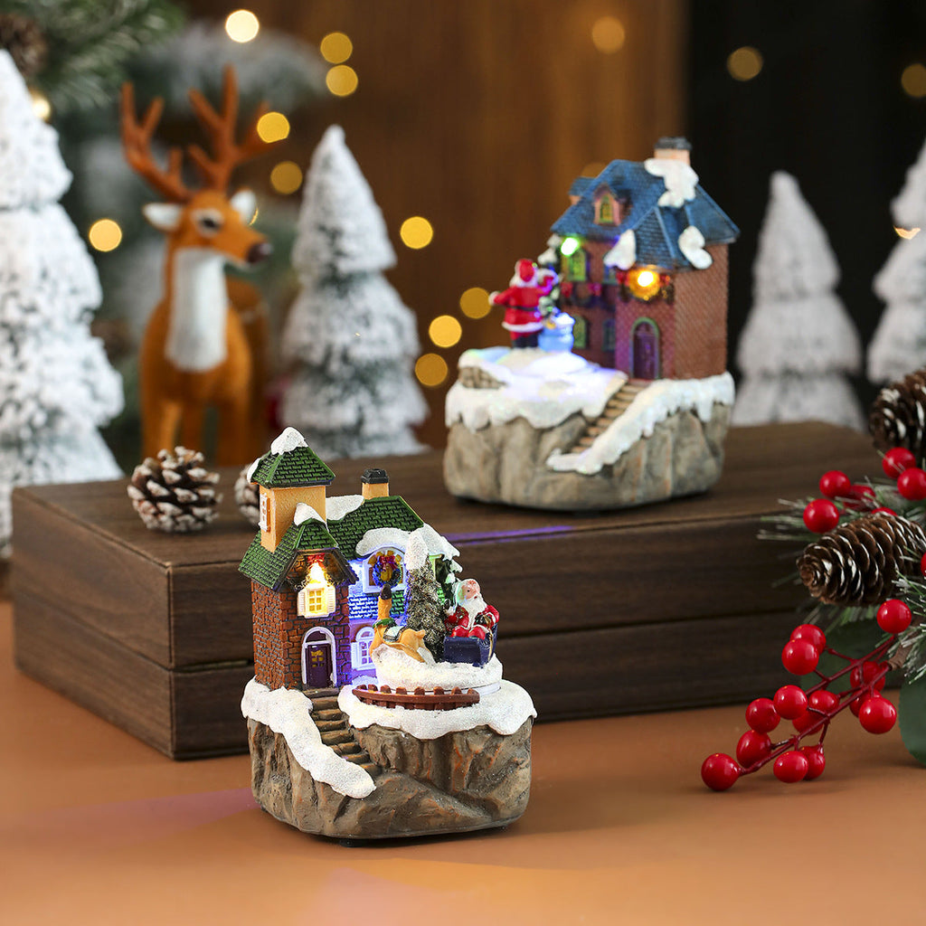 LED Illuminated Christmas Village House Decoration Yeouu