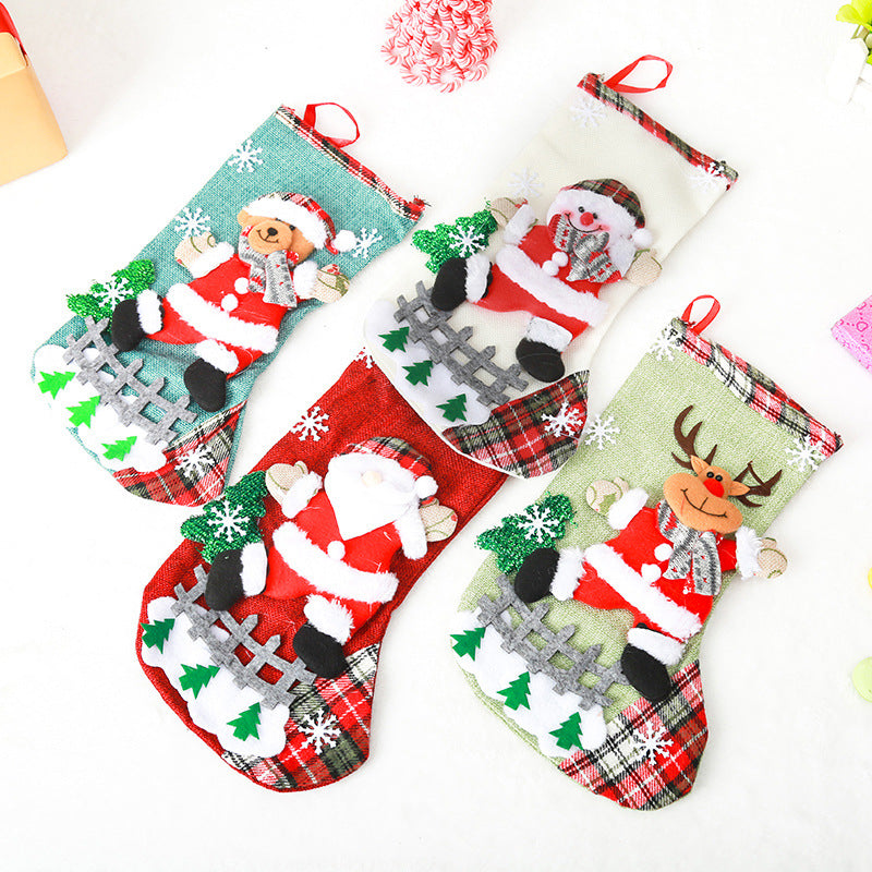 Festive Christmas stocking with cute Santa Claus motif Yeouu