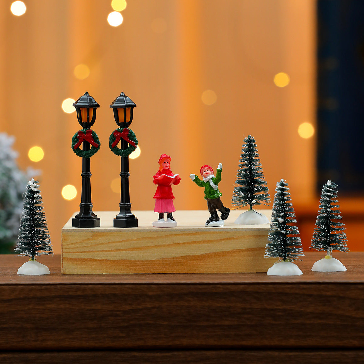 Miniature Christmas Scene Figurine Set Yeouu