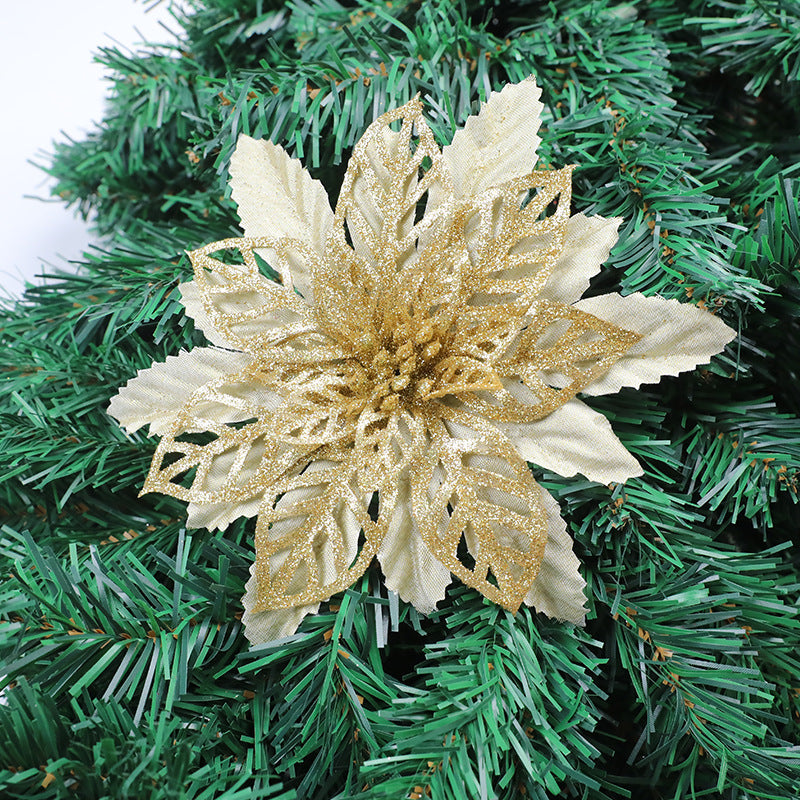 Glittering Floral Christmas Tree Ornament Yeouu