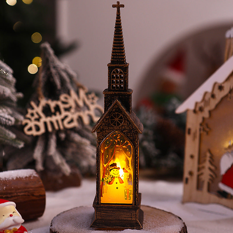 Illuminated Christmas Church Decoration Yeouu