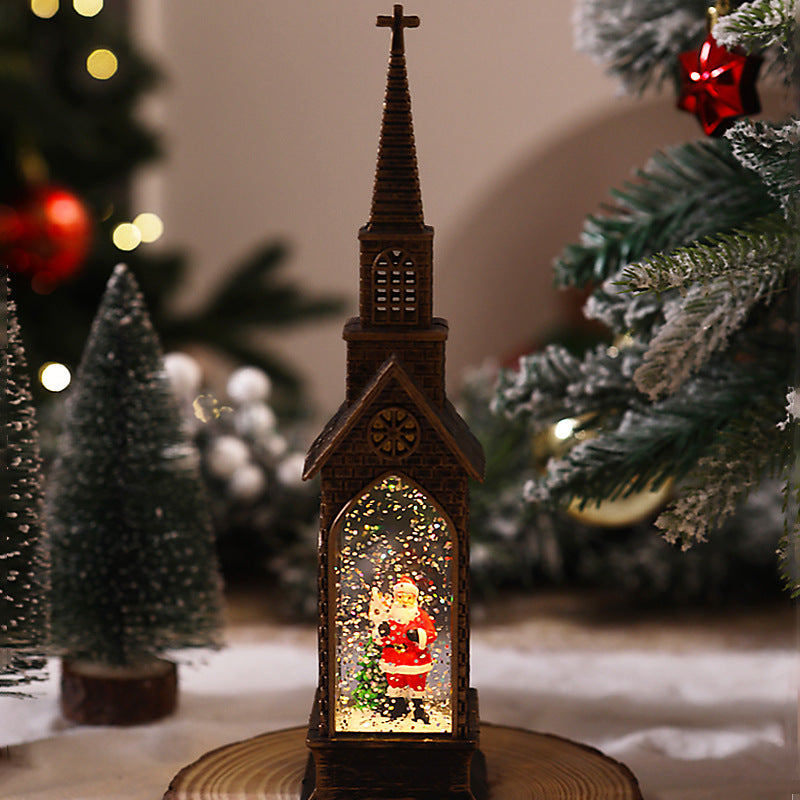 Illuminated Christmas Church Decoration Yeouu