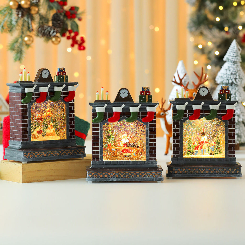 LED Illuminated Christmas Fireplace Decoration Yeouu