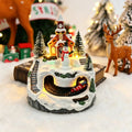 Movable Christmas village with lights and snowman Yeouu